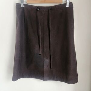 NINE WEST Chocolate Suede Tie Waist Skirt- Size 10 ***PRICE FIRM***